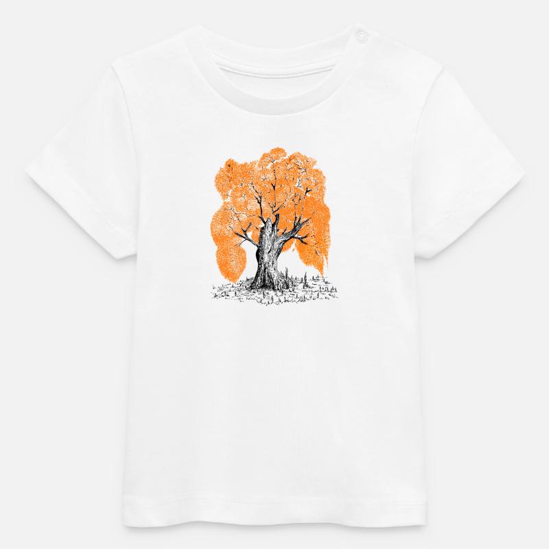 MJR - Oranger - T-shirt bébé bio Stanley/Stella - blanc