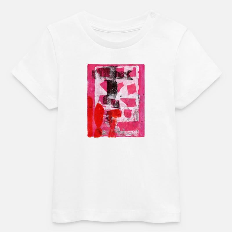 Abstrait Monoprint Street Art Impression Expressionnisme - T-shirt bébé bio Stanley/Stella - blanc