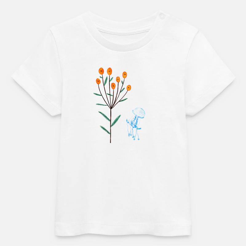 Méduse - T-shirt bébé bio Stanley/Stella - blanc