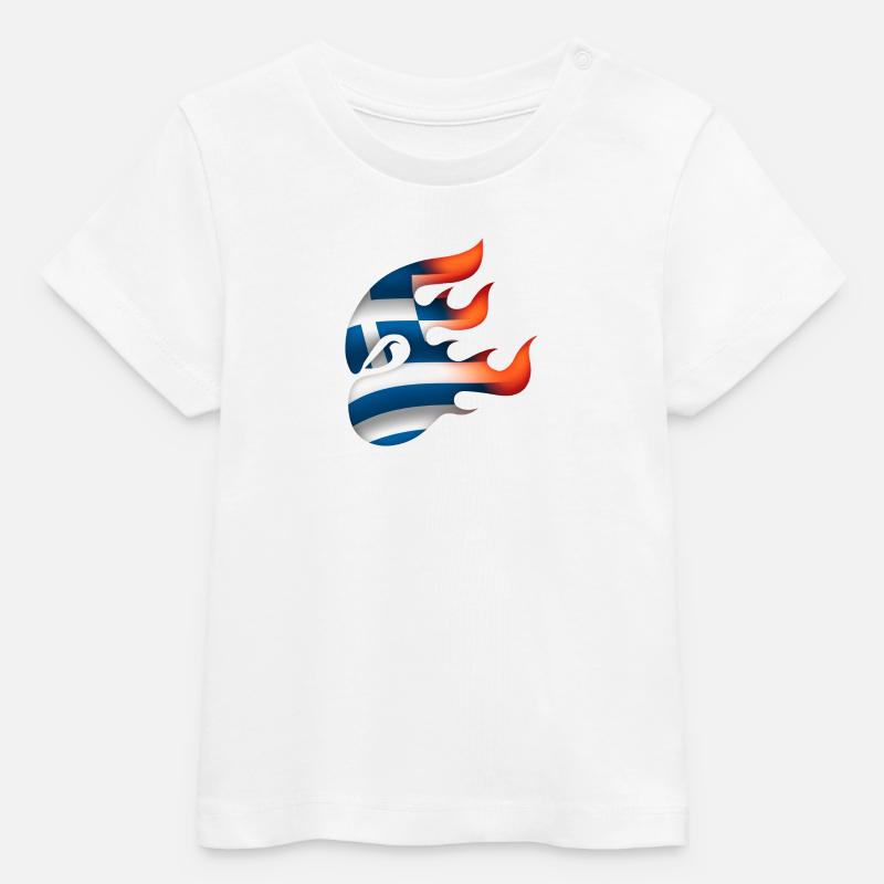 Drapeau de la Grèce - Grèce - Ninja - T-shirt bébé bio Stanley/Stella - blanc