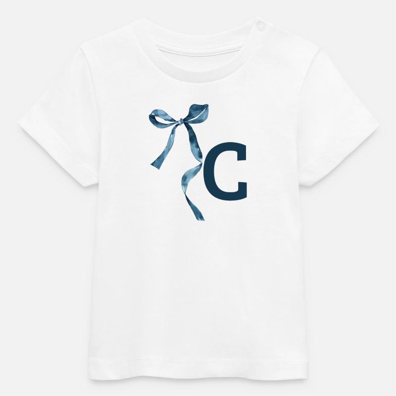 Monogramme c idée cadeau  - T-shirt bébé bio Stanley/Stella - blanc