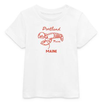 Maine Lobster Line Art Illustration - Baby Organic T-shirt by Stanley/Stella - white - Front