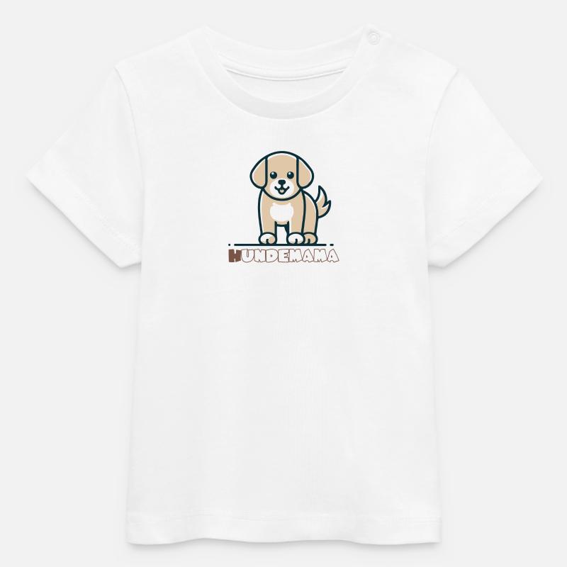 Conception de dessin animé à motif de chien mignon - T-shirt bébé bio Stanley/Stella - blanc
