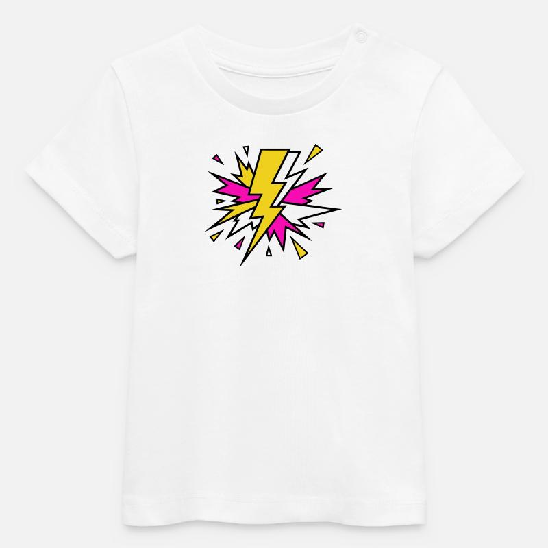 Explosion de néons à faisceau jaune - T-shirt bébé bio Stanley/Stella - blanc