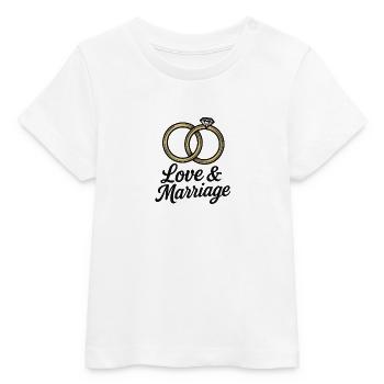 Alliances Amour et Mariage - Love & Marriage - T-shirt bébé bio Stanley/Stella - blanc - Devant