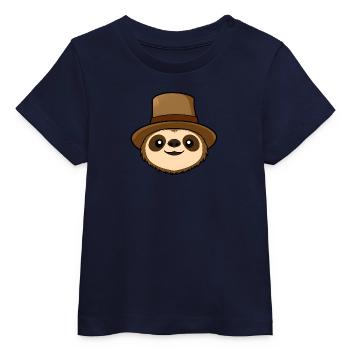 Hat-wearing sloth cartoon - Baby Organic T-shirt by Stanley/Stella - white - Front