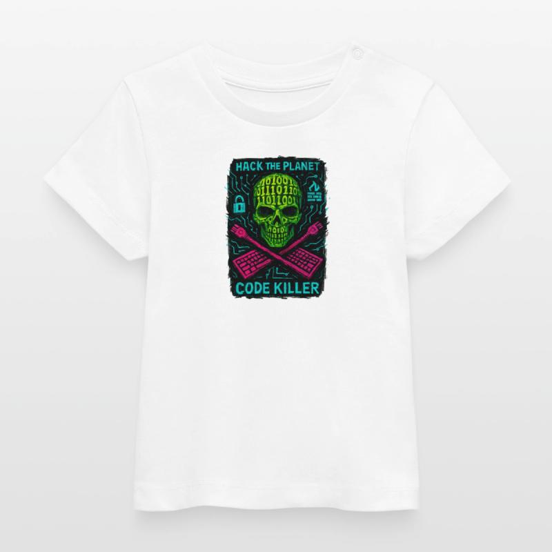 Hack the Planet Code Killer - Cyber Security Baby Organic T-shirt by Stanley/Stella