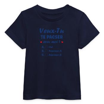 Demande de pacs - T-shirt bébé bio Stanley/Stella - blanc - Devant