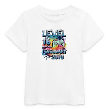 Level 16 Jahre Freigeschaltet seit 2010 Geburtstag - Baby Organic T-Shirt Baby Creator von Stanley/Stella - Weiß - Vorne