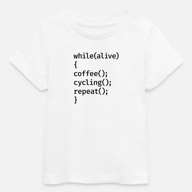 Cyclage du codage - T-shirt bébé bio Stanley/Stella - blanc