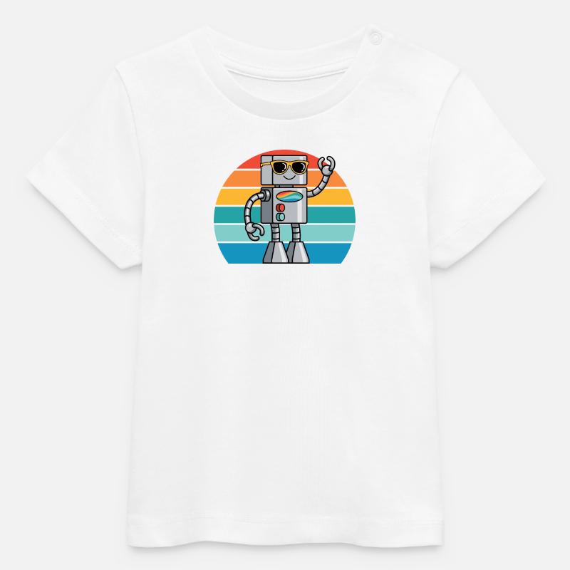 Robot Ki rétro pour les passionnés de technologie et les fans de robots - T-shirt bébé bio Stanley/Stella - blanc