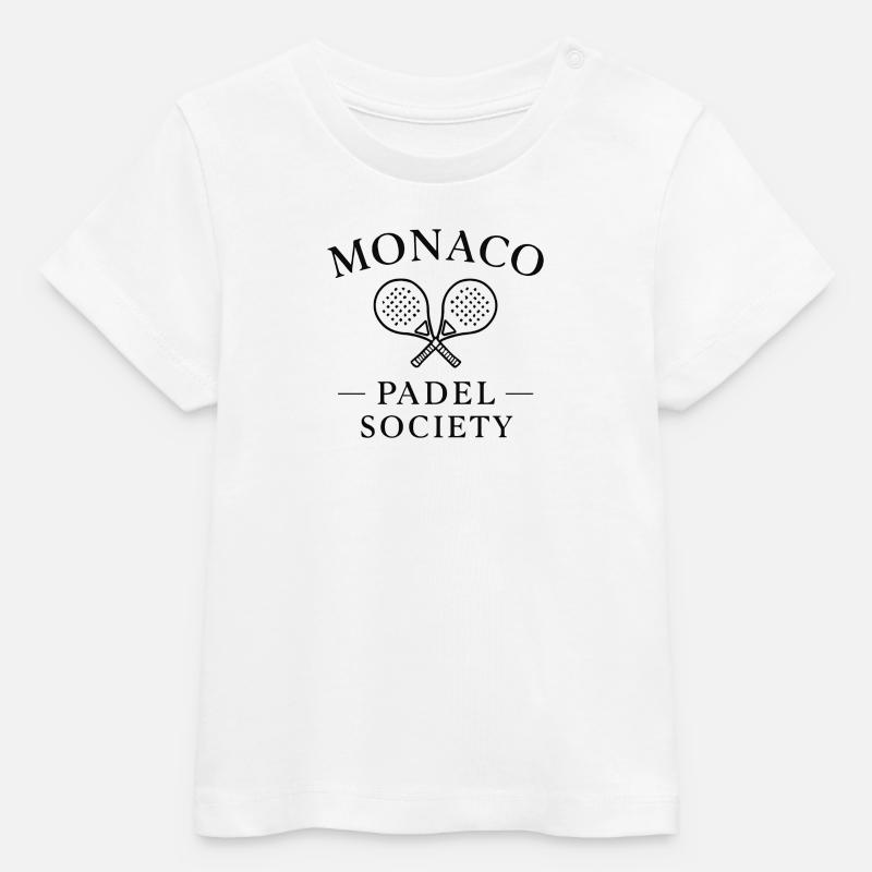 Logo de la Société de Padel de Monaco - T-shirt bébé bio Stanley/Stella - blanc