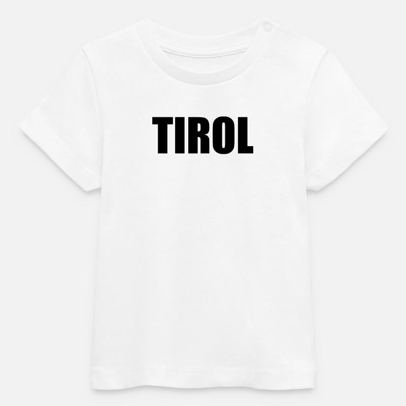 Logo TIROL noir - T-shirt bébé bio Stanley/Stella - blanc