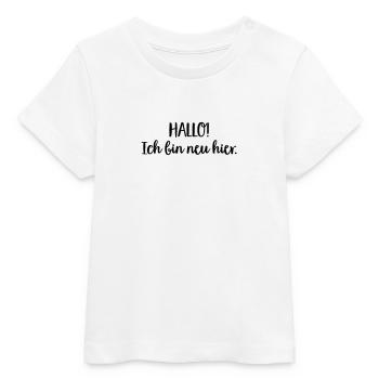 baby neu hier - Baby Organic T-Shirt Baby Creator von Stanley/Stella - Weiß - Vorne