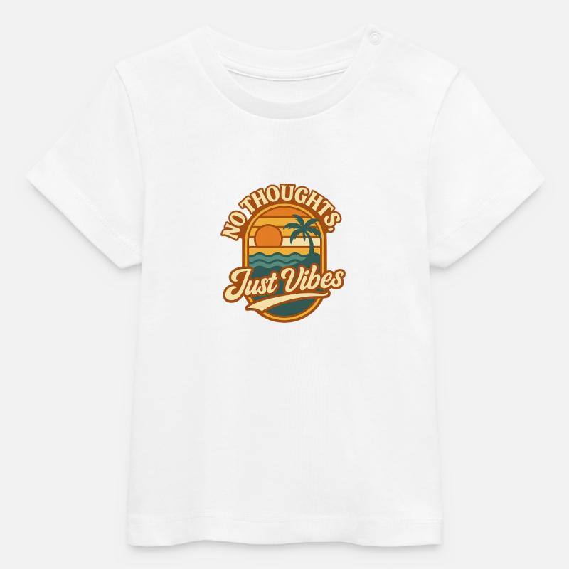 Pas de pensées, juste des vibrations - T-shirt bébé bio Stanley/Stella - blanc
