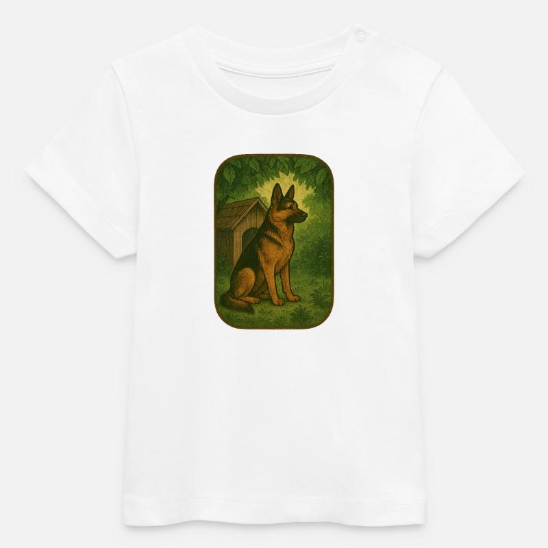 Chien de forêt rétro - T-shirt bébé bio Stanley/Stella - blanc