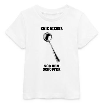 Knie nieder vor dem Schöpfer - Baby Organic T-Shirt Baby Creator von Stanley/Stella - Weiß - Vorne