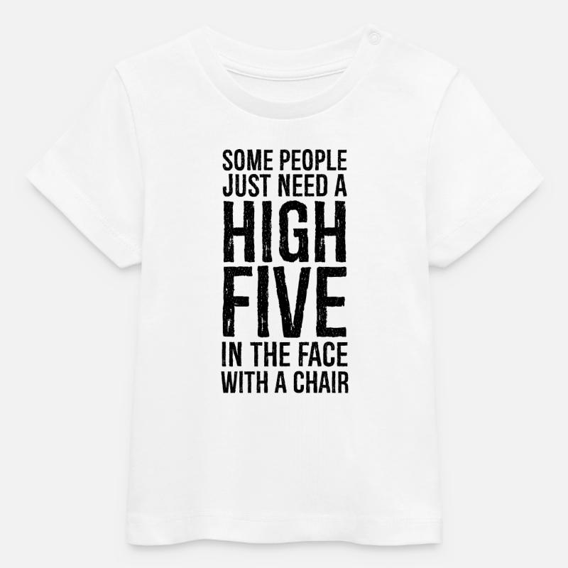 Some People Need A High Five - T-shirt bébé bio Stanley/Stella - blanc