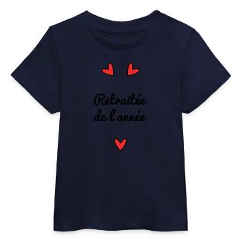 RETRAITEE. RETRAITE. BONNE RETRAITE - T-shirt bébé bio Stanley/Stella - blanc - Devant