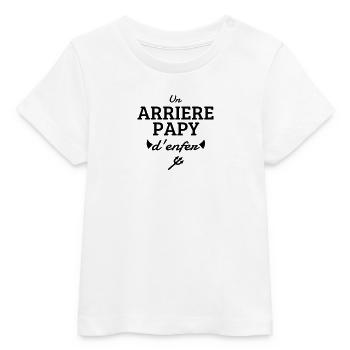 Papy / Grand Père / Famille / Papi / Drôle / Pépé - T-shirt bébé bio Stanley/Stella - blanc - Devant
