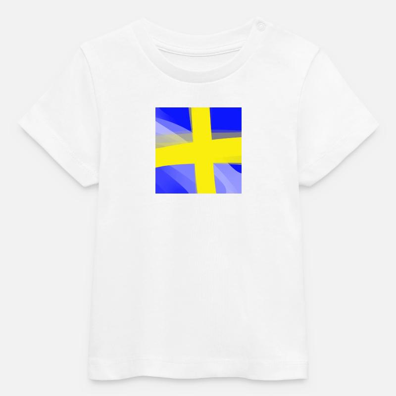 Drapeau de la Suède - T-shirt bébé bio Stanley/Stella - blanc