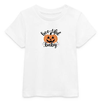 Boo-tiful Bébé Citrouille d’Halloween - T-shirt bébé bio Stanley/Stella - blanc - Devant