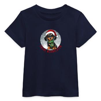 Frohe Weihnachten Dackel Hund Große Augen Comic - Baby Organic T-Shirt Baby Creator von Stanley/Stella - Weiß - Vorne