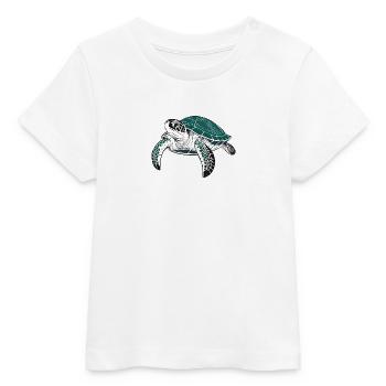 Schildkröte - Baby Organic T-Shirt Baby Creator von Stanley/Stella - Weiß - Vorne