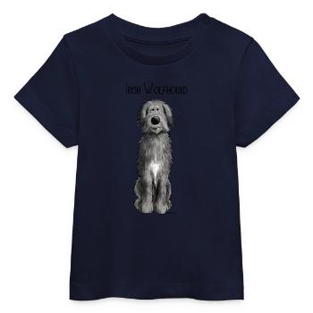 Funny Irish Wolfhound - comic - dog - cartoon - Baby Organic T-shirt by Stanley/Stella - white - Front