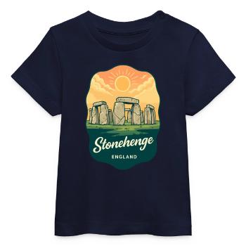 Stonehenge England Vintage Sunset Reiseabzeichen - Baby Organic T-Shirt Baby Creator von Stanley/Stella - Weiß - Vorne
