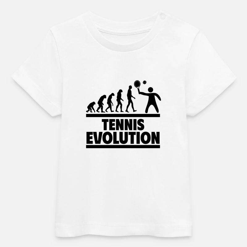 Tennis Evolution – Parfait pour les amateurs de tennis - T-shirt bébé bio Stanley/Stella - blanc