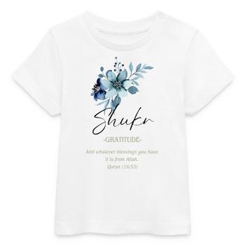 Shukr Gratitude Calligraphy Art - Baby Organic T-shirt by Stanley/Stella - white - Front