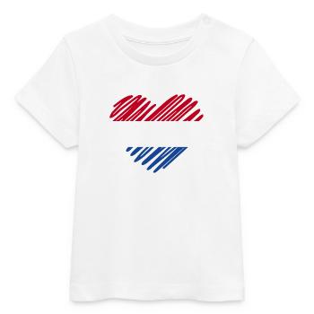 Drapeau des Pays-Bas Coeur Design - T-shirt bébé bio Stanley/Stella - blanc - Devant