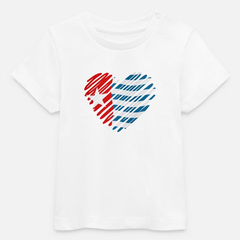 Drapeau de la Papouasie occidentale en forme de cœur - Papouasie occidentale libre - T-shirt bébé bio Stanley/Stella - blanc