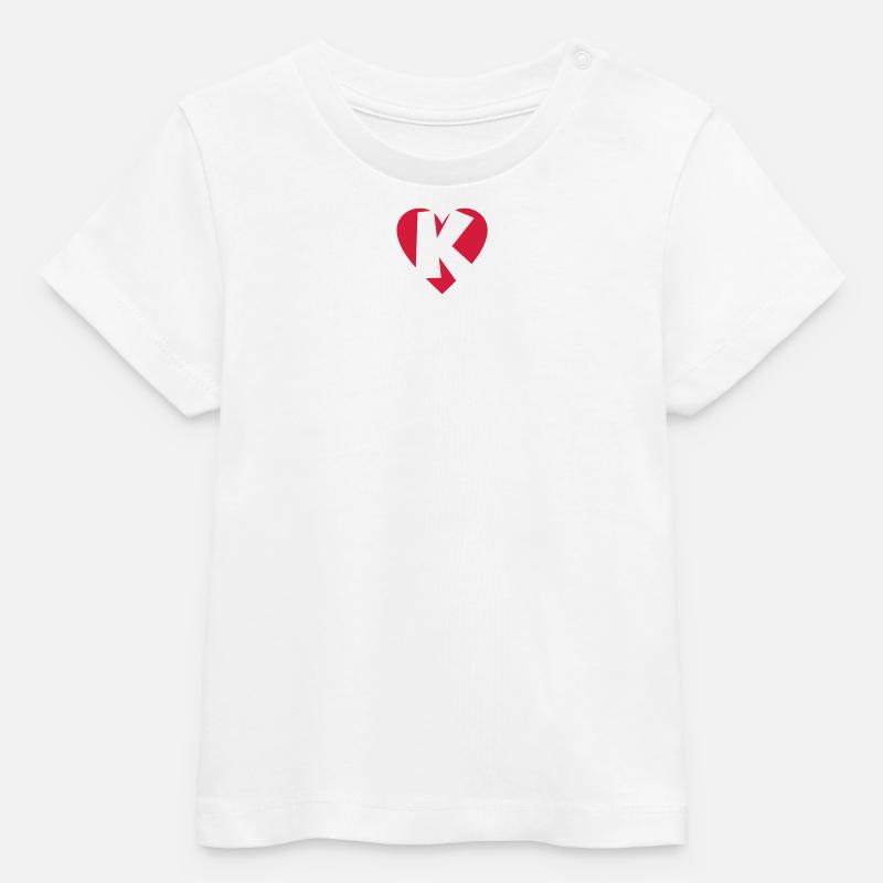 Cœur K - J'aime K - T-shirt bébé bio Stanley/Stella - blanc