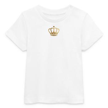 Krone, chic, goldig, personalisierbar - Baby Organic T-Shirt Baby Creator von Stanley/Stella - Weiß - Vorne