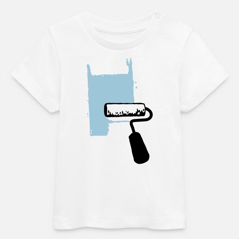 Rouleau de peinture - T-shirt bébé bio Stanley/Stella - blanc