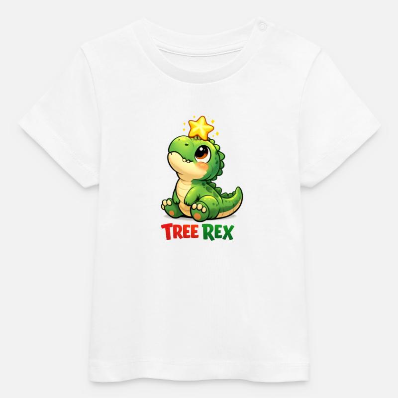 Tree Rex Dino T Rex - T-shirt bébé bio Stanley/Stella - blanc