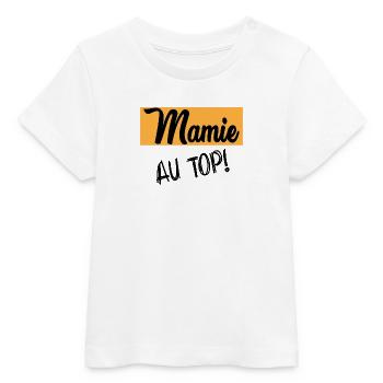 MAMIE - T-shirt bébé bio Stanley/Stella - blanc - Devant