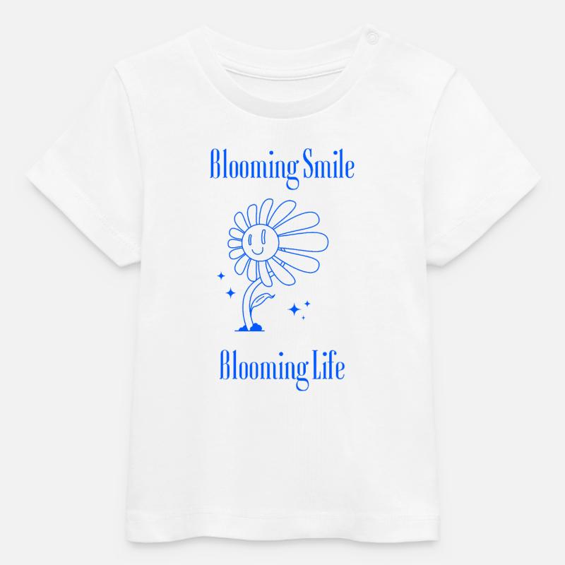 Blooming Smile - Graphique floral avec un message - T-shirt bébé bio Stanley/Stella - blanc