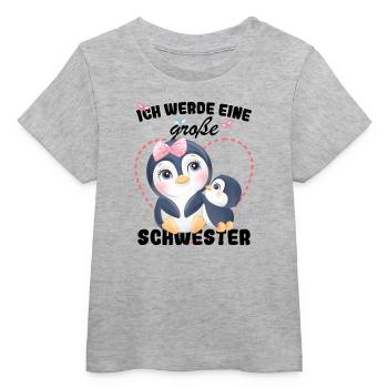 Nachwuchs Verkünden Ich Werde Große Schwester 2027 - Baby Organic T-Shirt Baby Creator von Stanley/Stella - Grau meliert - Vorne