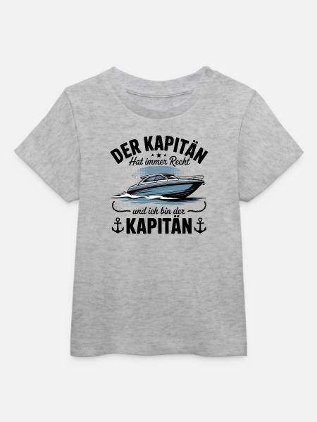 Kapitän Boot Bootsführerschein - Baby Organic T-Shirt Baby Creator von Stanley/Stella - Grau meliert