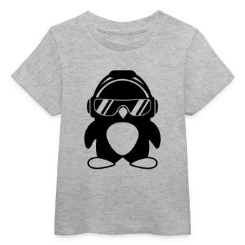 Penguin with headphones - Baby Organic T-shirt by Stanley/Stella - heather grey - Front