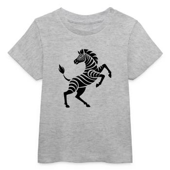 Zebra Hufe hoch Kunststück Silhouette - Baby Organic T-Shirt Baby Creator von Stanley/Stella - Grau meliert - Vorne