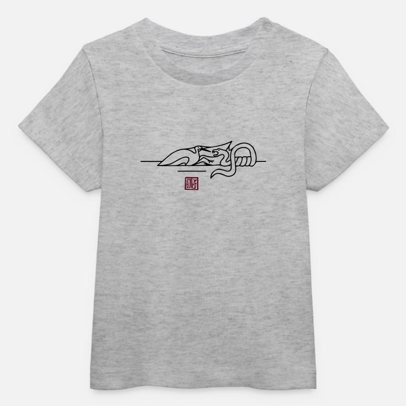 épique WingTsun grue serpent bataille - T-shirt bébé bio Stanley/Stella - gris chiné