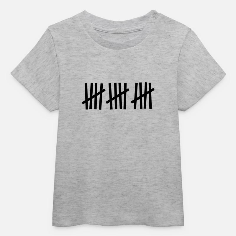 Tally 15 coups - T-shirt bébé bio Stanley/Stella - gris chiné