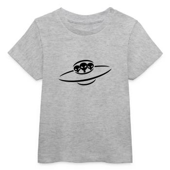 3 alien UFO space ship - Baby Organic T-shirt by Stanley/Stella - heather grey - Front