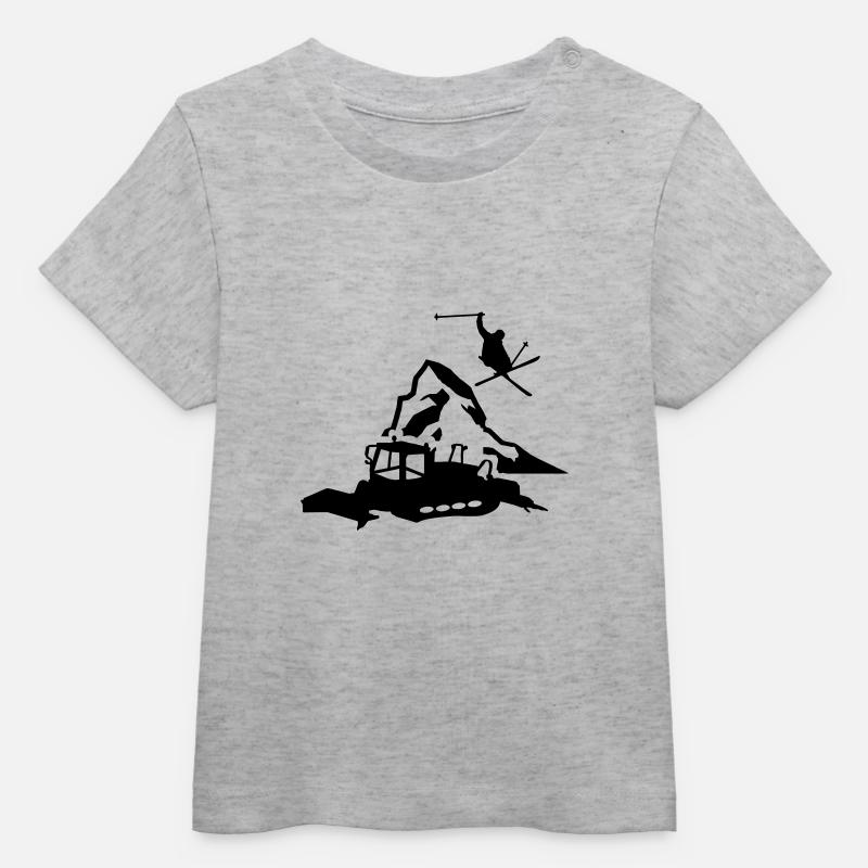 Cervin en Suisse - T-shirt bébé bio Stanley/Stella - gris chiné