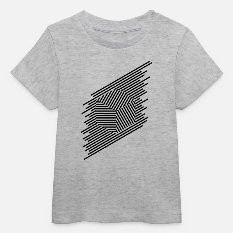 Lignes carrées - T-shirt bébé bio Stanley/Stella - gris chiné