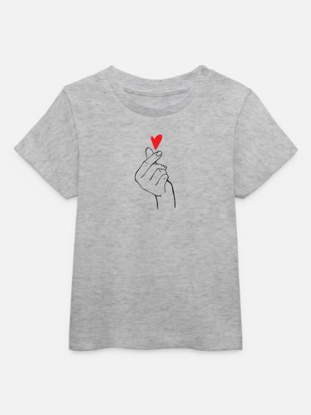 K-Pop Finger Heart - Baby Organic T-Shirt Baby Creator von Stanley/Stella - Grau meliert